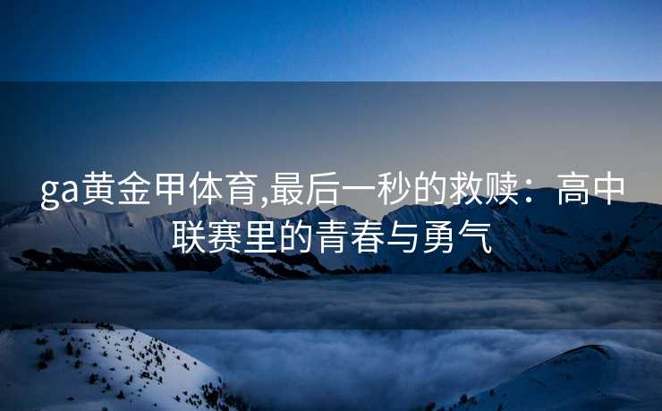 ga黄金甲体育,最后一秒的救赎：高中联赛里的青春与勇气