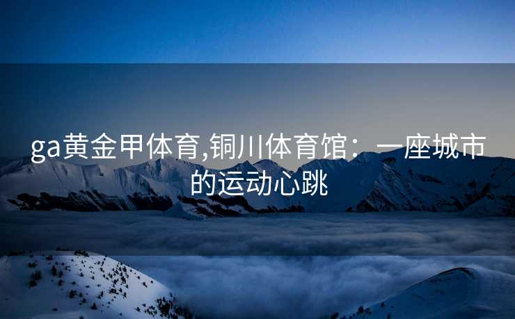 ga黄金甲体育,铜川体育馆:一座城市的运动心跳