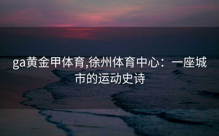ga黄金甲体育,徐州体育中心：一座城市的运动史诗